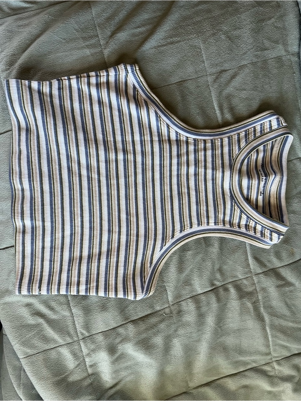 Abercrombie & Fitch Blue, Navy & White Striped Ribbed Tank